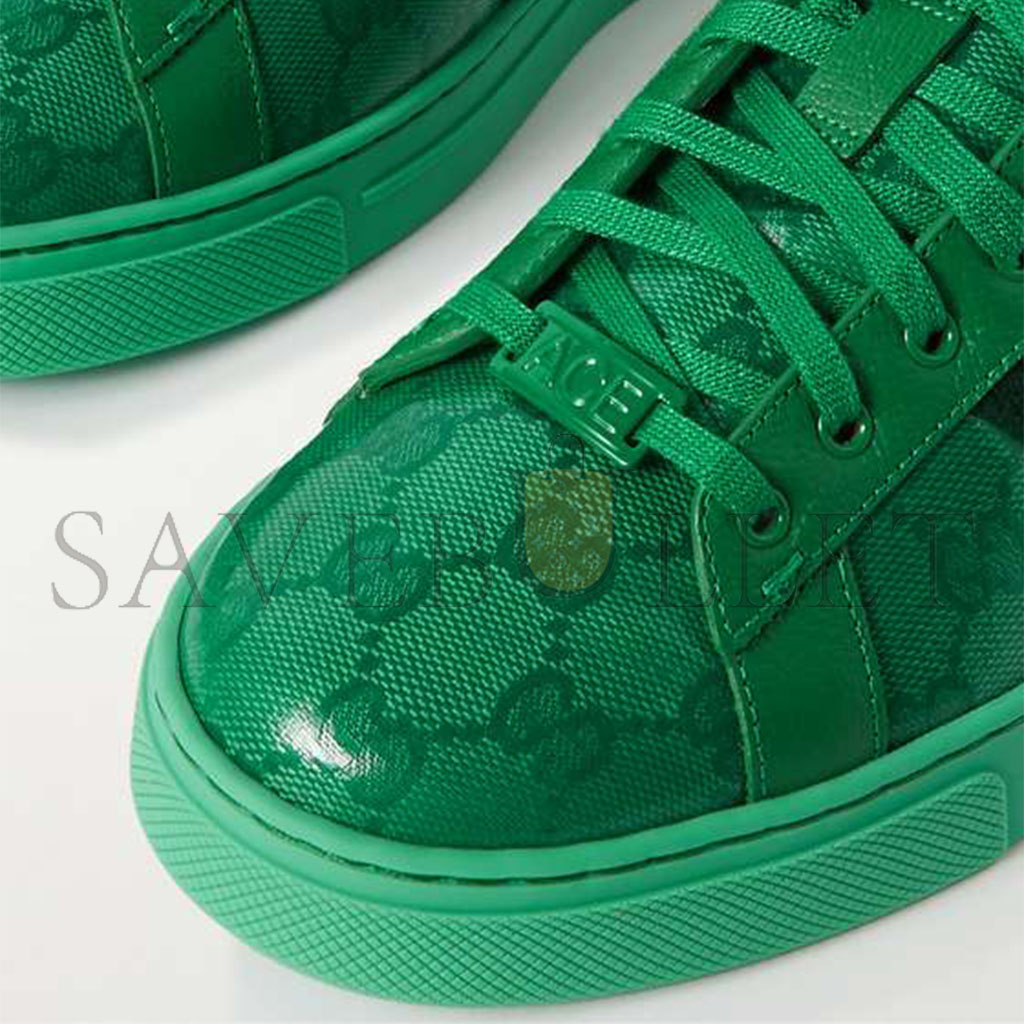 GUCCI ACE MONOGRAMMED LEATHER-TRIMMED COATED-CANVAS SNEAKERS 576963